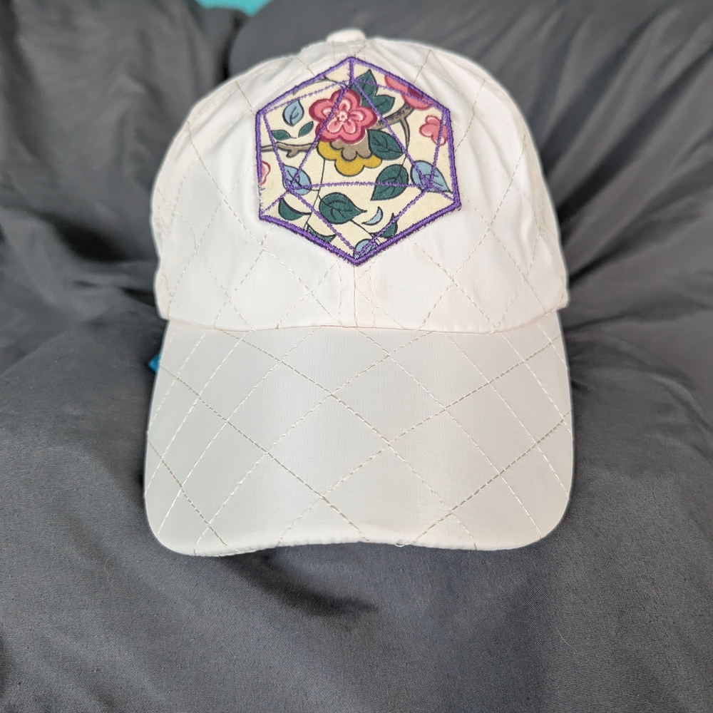 Floral Patch White Cap
